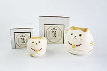 画像をギャラリービューアに読み込む, 石川紙業株式会社|和紙貼り陶器 美濃まねき 三毛猫 まる