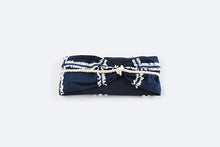 画像をギャラリービューアに読み込む, POTTENBURN TOHKII|ヘアバンド NAVY格子柄刺繍