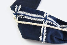 画像をギャラリービューアに読み込む, POTTENBURN TOHKII|ヘアバンド NAVY格子柄刺繍