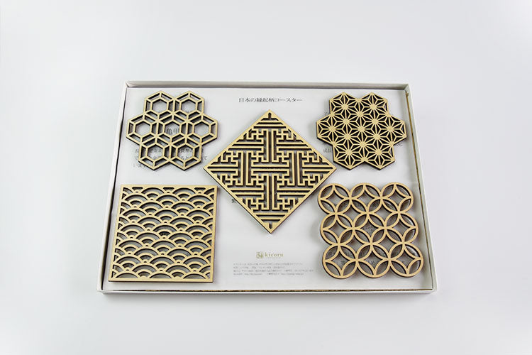 京楽春水コースター2枚セット MARK'S ランチョンマット 箔 coaster/木箱入り4枚セット/toumei